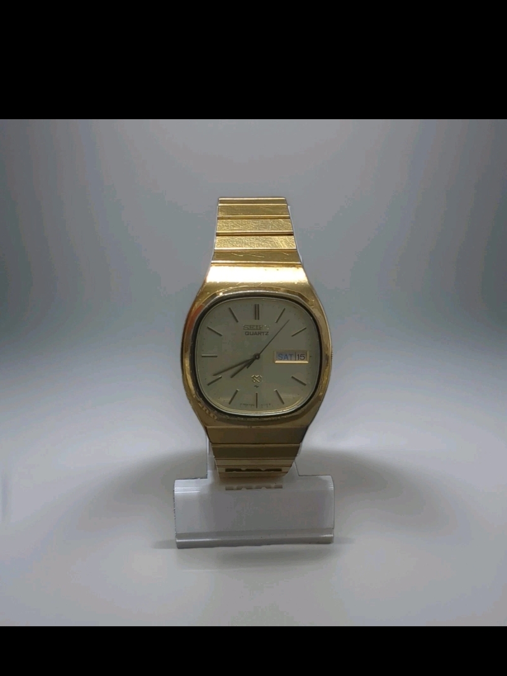 Seiko Gold-Tone Men's Quartz Watch with Day-Date Window